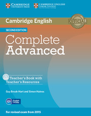 COMPLETE ADVANCED 2/E TB +TEACH RES CDR*